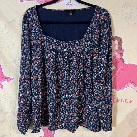 Lucky Brand Tops - Lucky Brand Navy Floral Blouse
